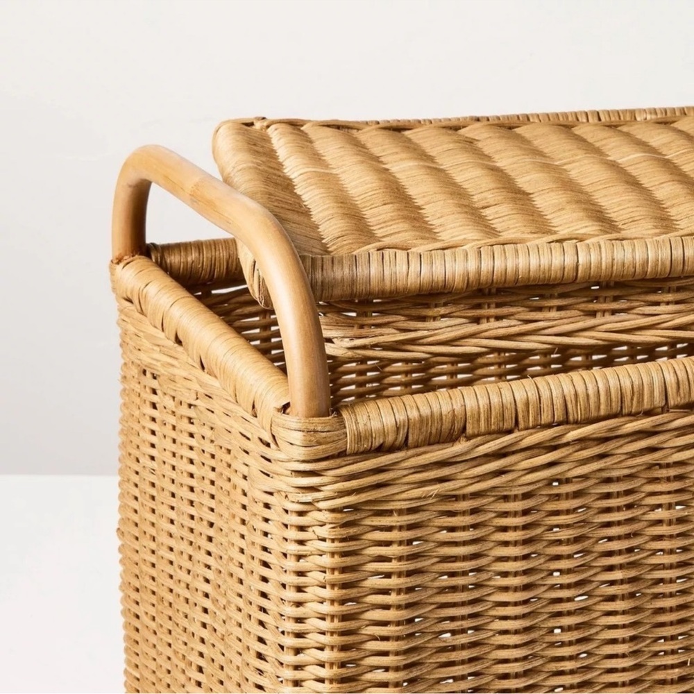 Large Rattan Storage Basket with Lid  - Hearth & Hand Magnolia, Target 2026 - Picture 3 of 4